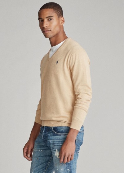 Men's Polo Ralph Lauren Cotton V-Neck Sweater | 193806WHE